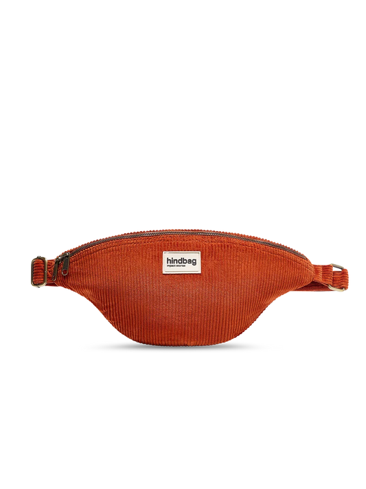 L Sasha fanny pack in brick corduroy