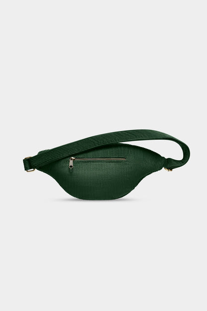 L Sasha fanny pack in pine green corduroy