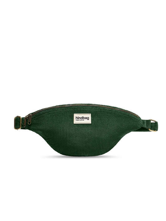 L Sasha fanny pack in pine green corduroy
