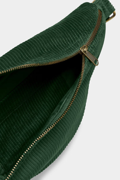 L Sasha fanny pack in pine green corduroy