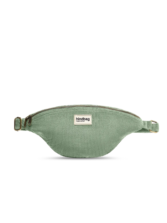 L Sasha fanny pack in mint green corduroy