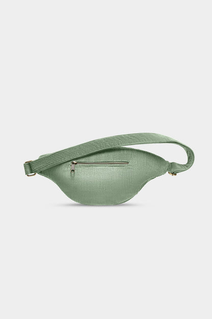 L Sasha fanny pack in mint green corduroy