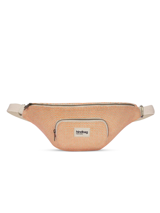 Sofia coral woven bum bag
