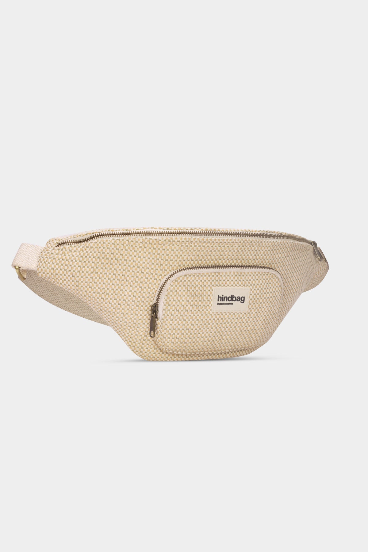 Sofia nude woven bum bag
