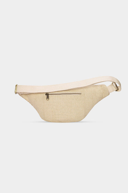 Sofia nude woven bum bag
