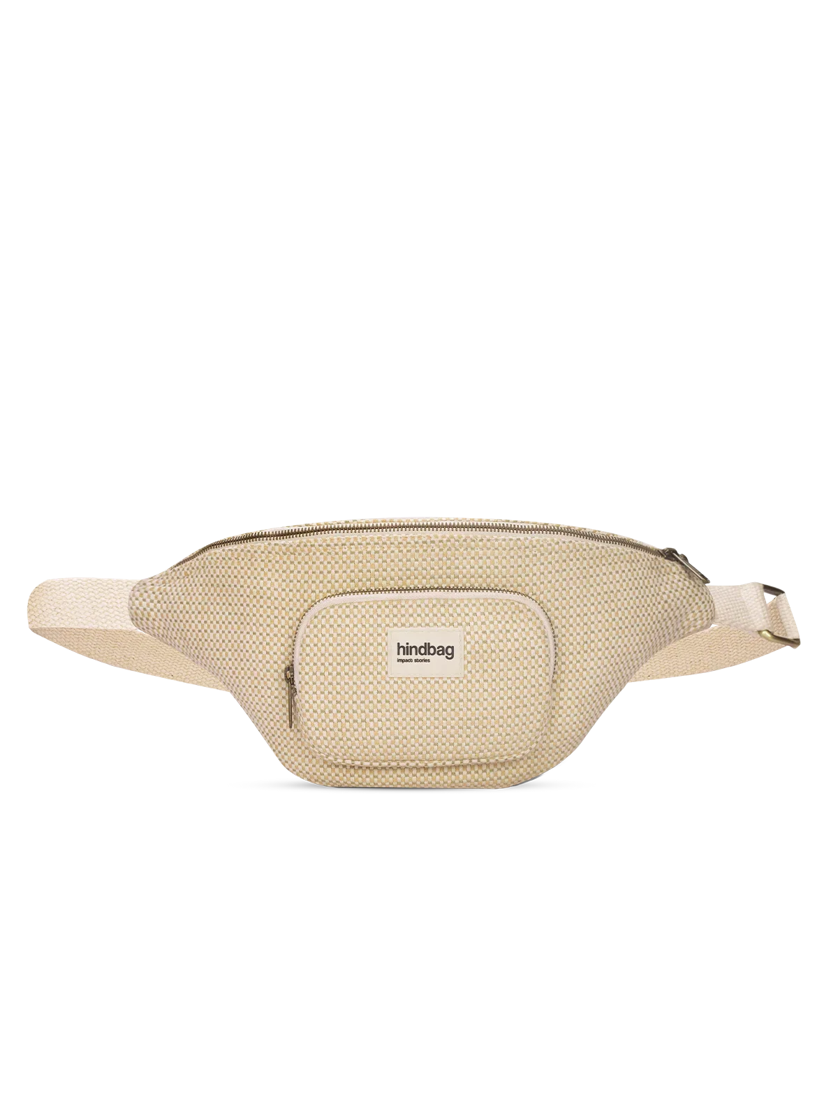 Sofia nude woven bum bag