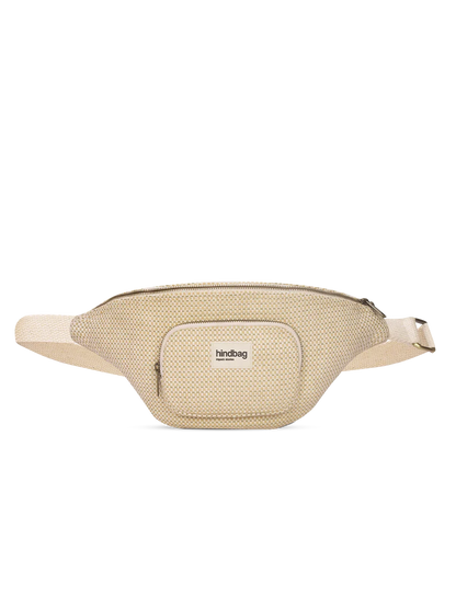 Sofia nude woven bum bag