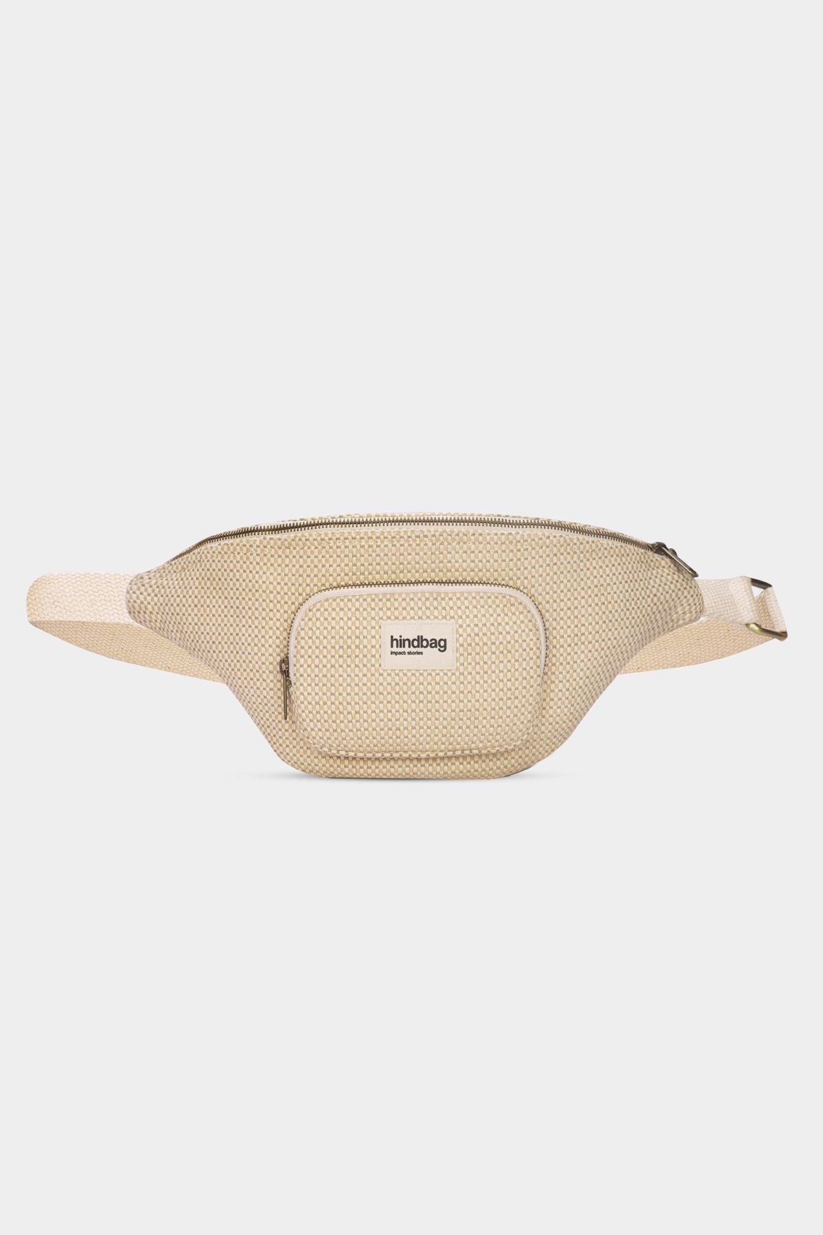 Sofia nude woven bum bag