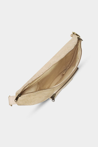Sofia nude woven bum bag