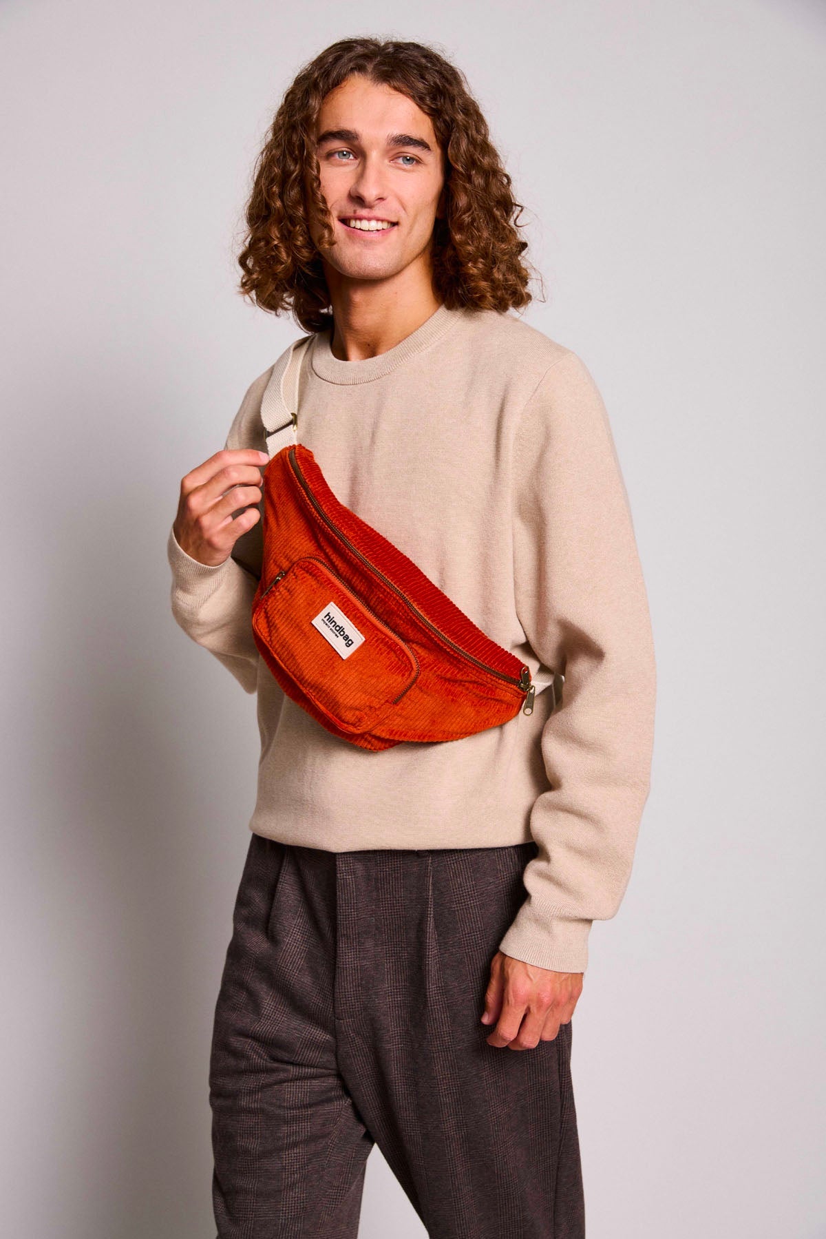 XL Sofia Fanny Pack in brick corduroy