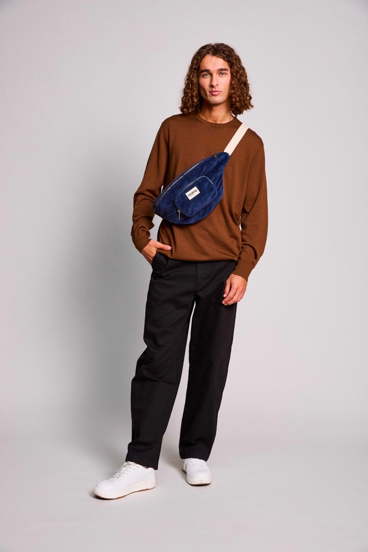 XL Sofia Fanny Pack in navy corduroy