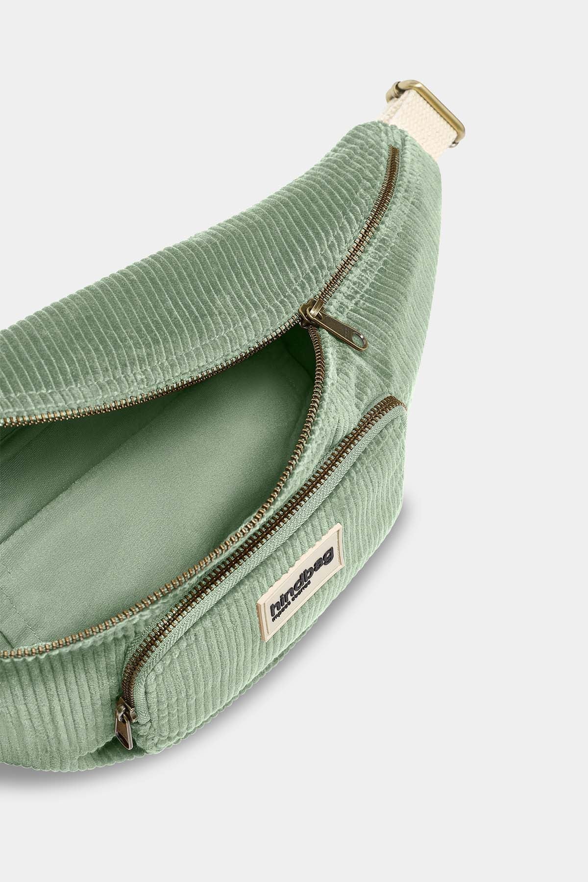 XL Sofia Fanny Pack in mint green corduroy