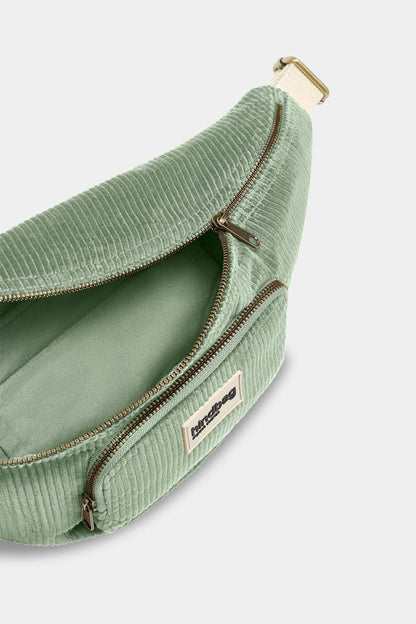 XL Sofia Fanny Pack in mint green corduroy