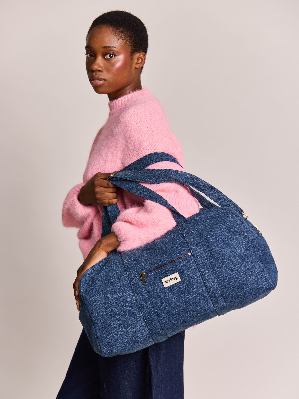 Basile dark blue denim Changing bag
