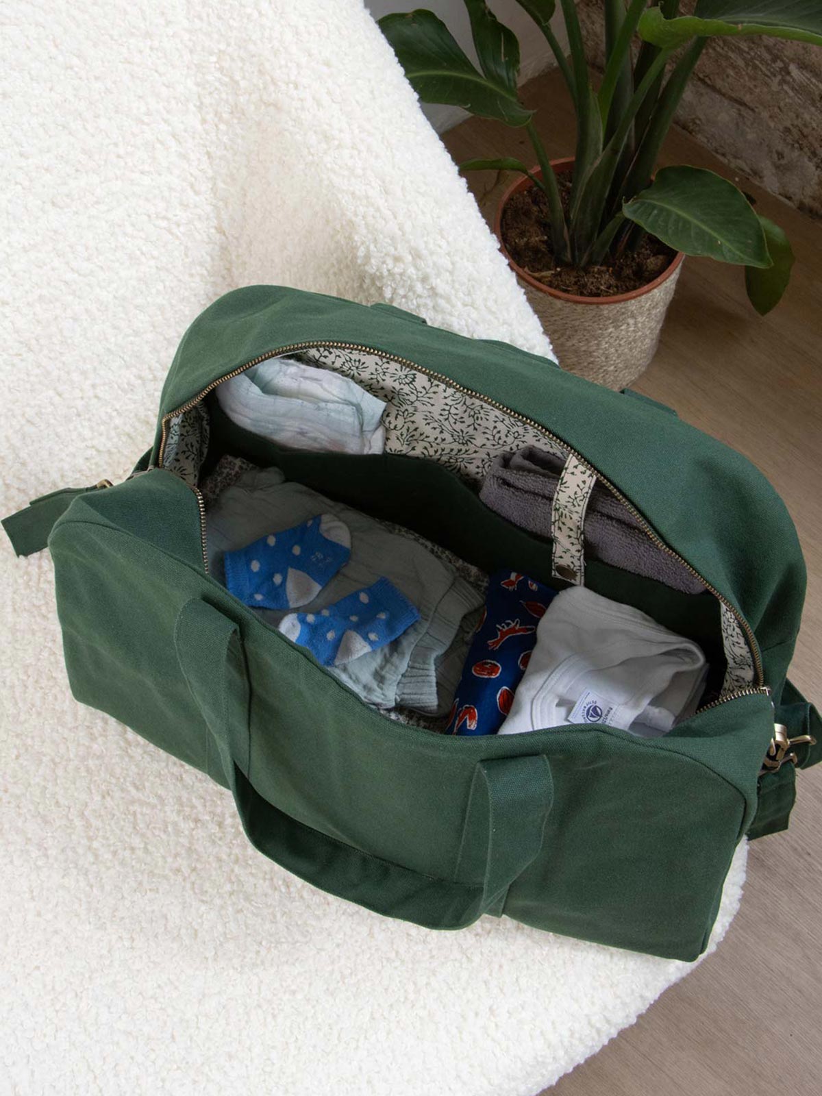 Changing bag Basile Fir Green