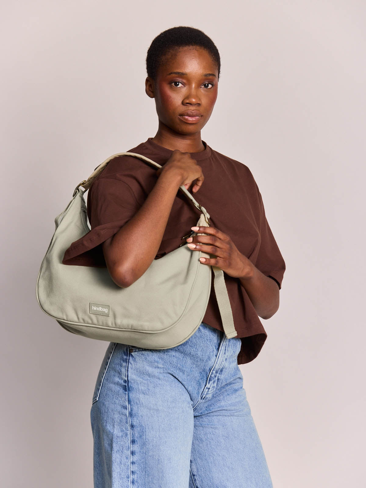 Hobo bag Bianca green clay