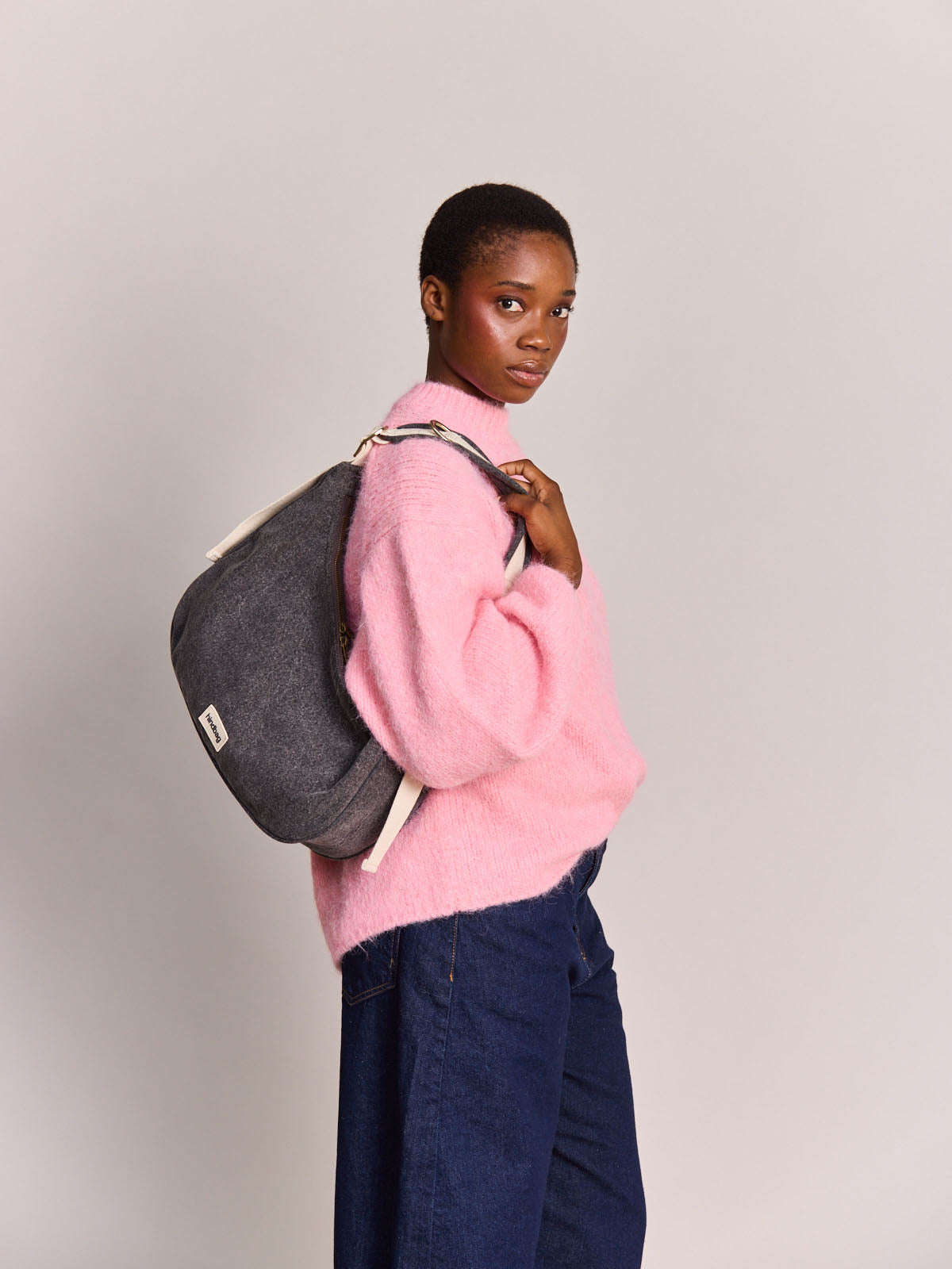 Hobo bag Bianca dark grey denim