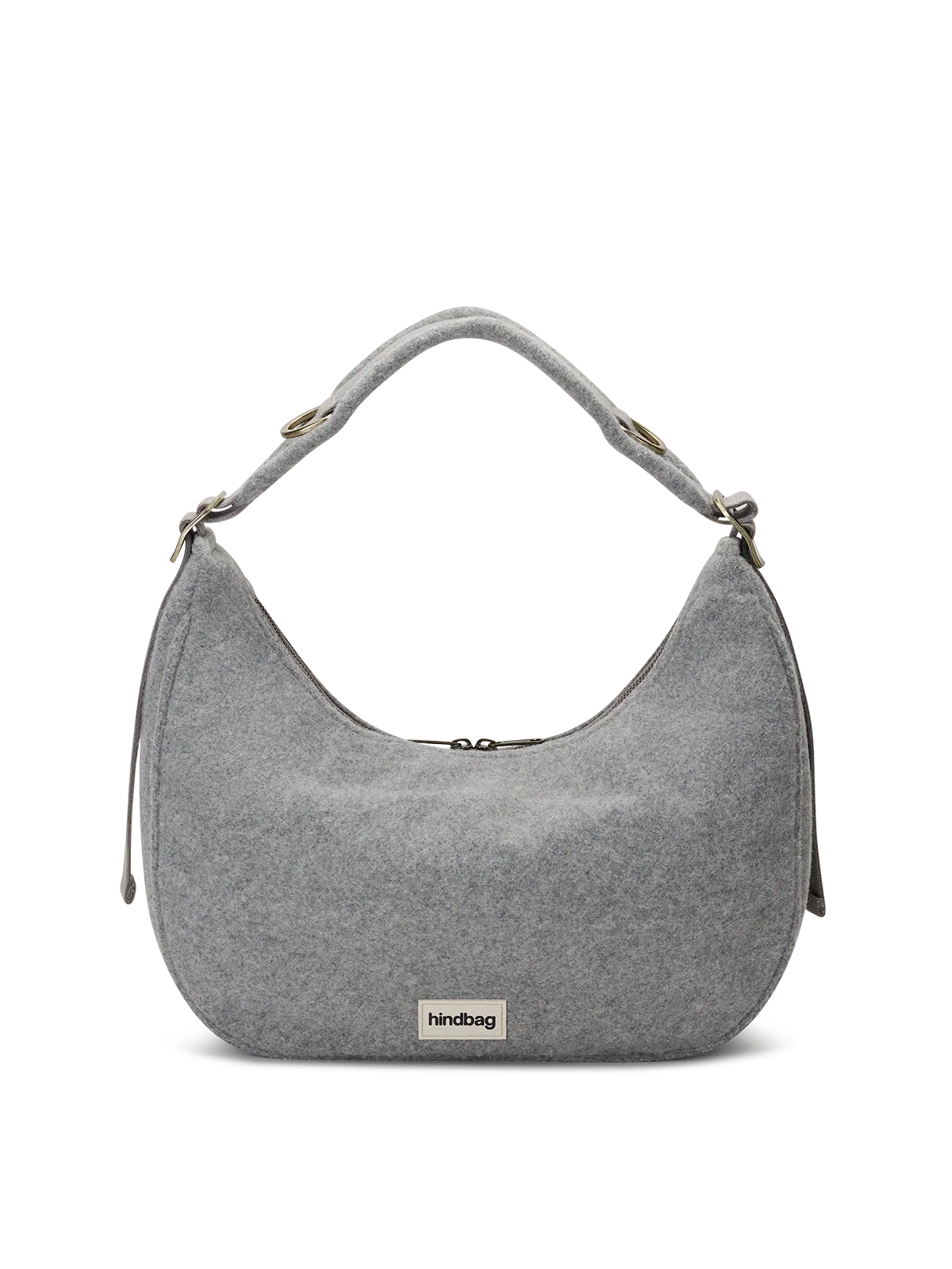 Hobo bag Bianca grey wool effect