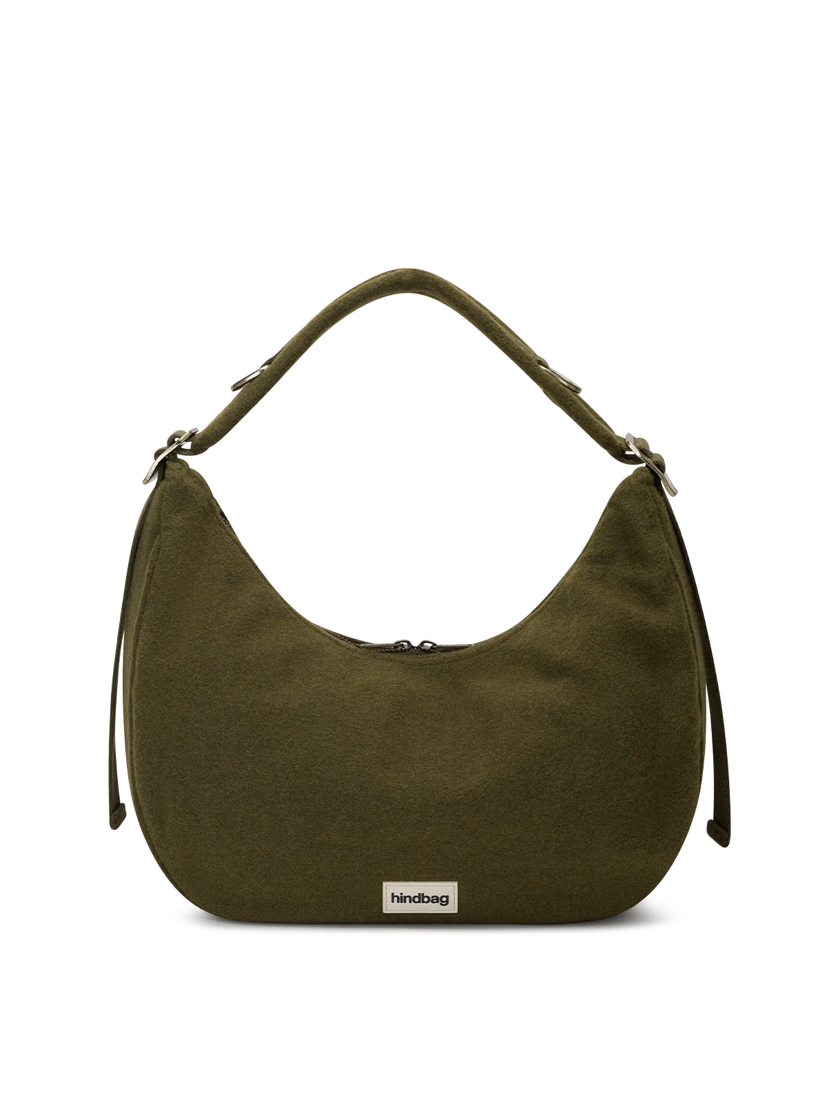 Hobo bag Bianca khaki wool effect