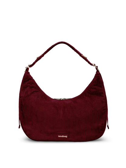 Hobo bag Bianca burgundy corduroy