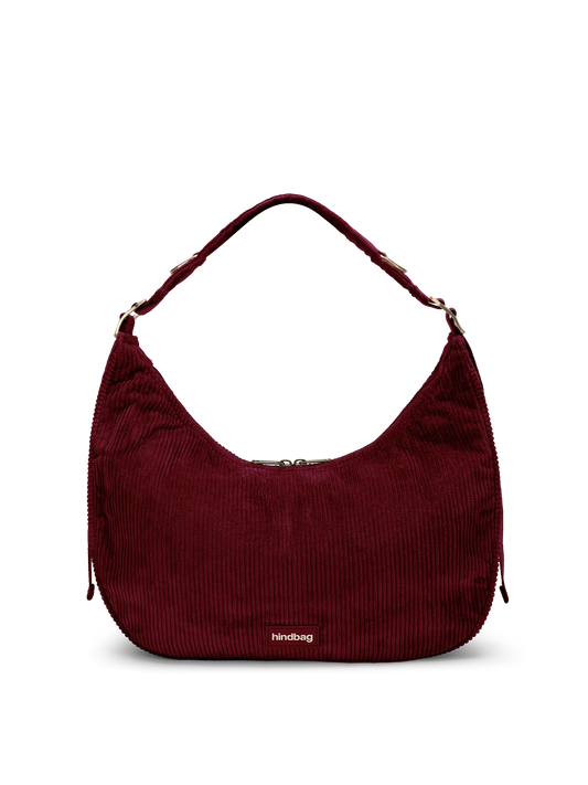 Hobo bag Bianca burgundy corduroy