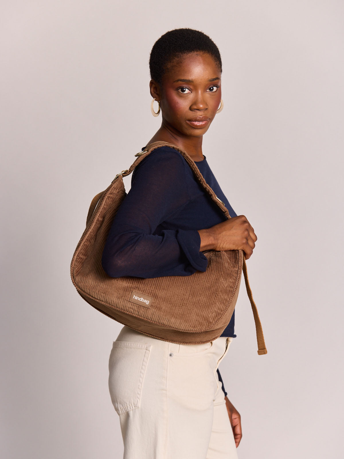Hobo bag Bianca macchiato corduroy