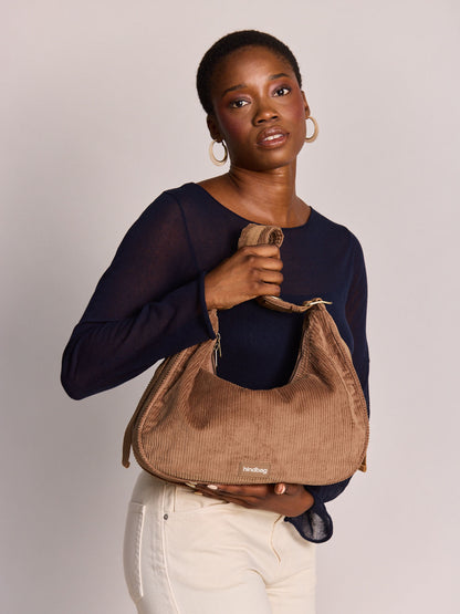 Hobo bag Bianca macchiato corduroy