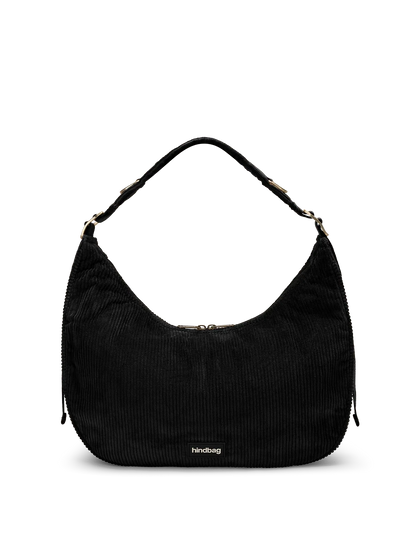 Hobo bag Bianca black corduroy