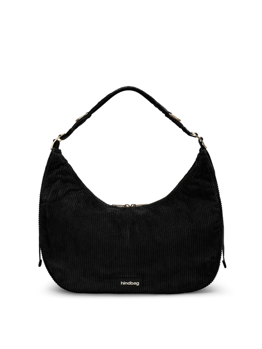 Hobo bag Bianca black corduroy