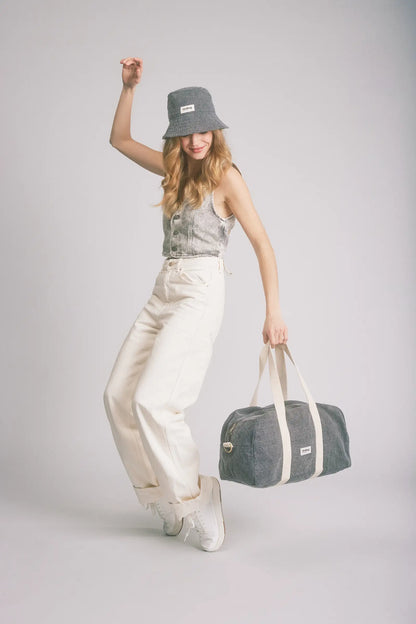 Gray Denim Bucket Hat