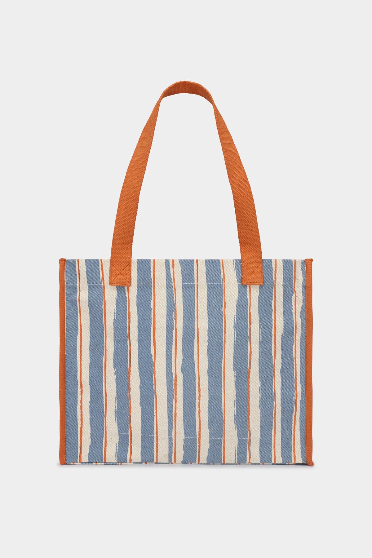 Claude Orange and Blue Stripes Tote bag