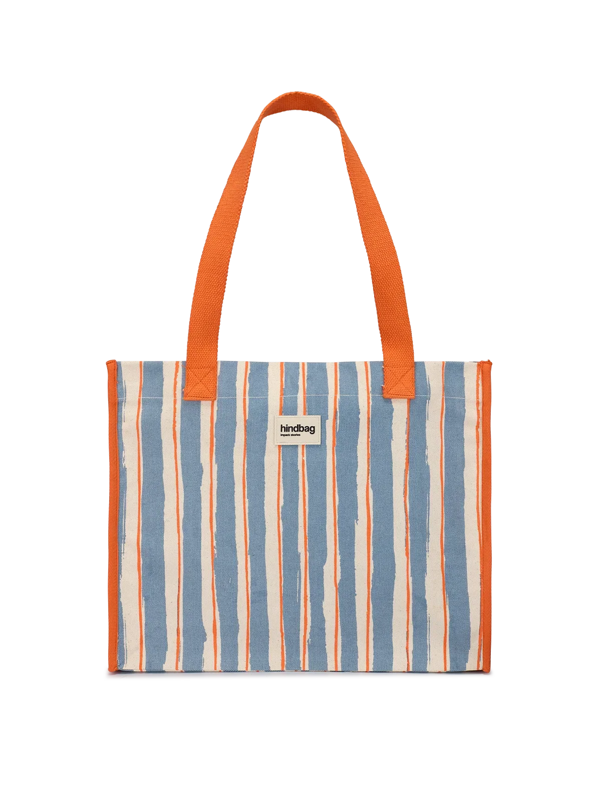 Claude Orange and Blue Stripes Tote bag