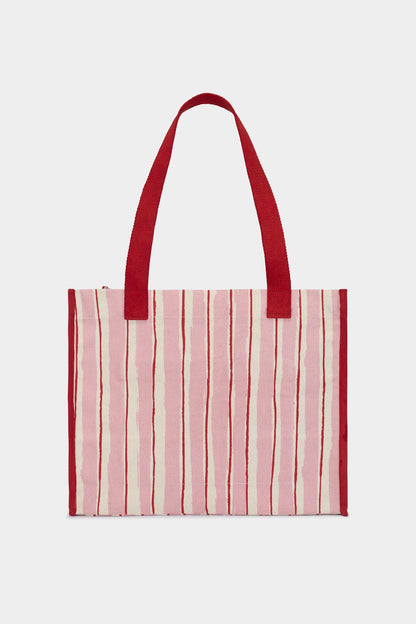 Claude Red and Pink Stripes Tote bag
