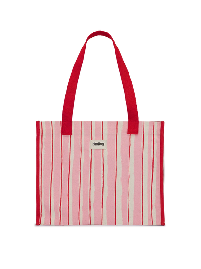 Claude Red and Pink Stripes Tote bag