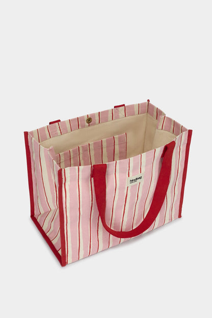 Claude Red and Pink Stripes Tote bag