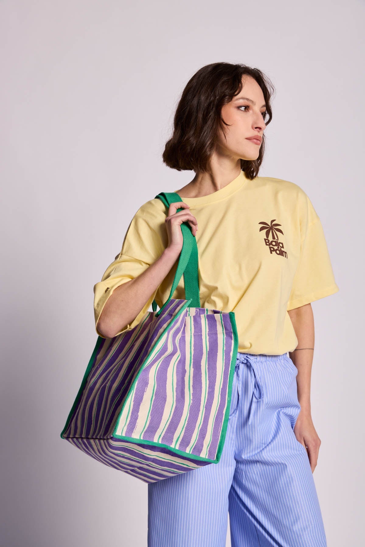 Claude Green and Parma Stripes Tote bag