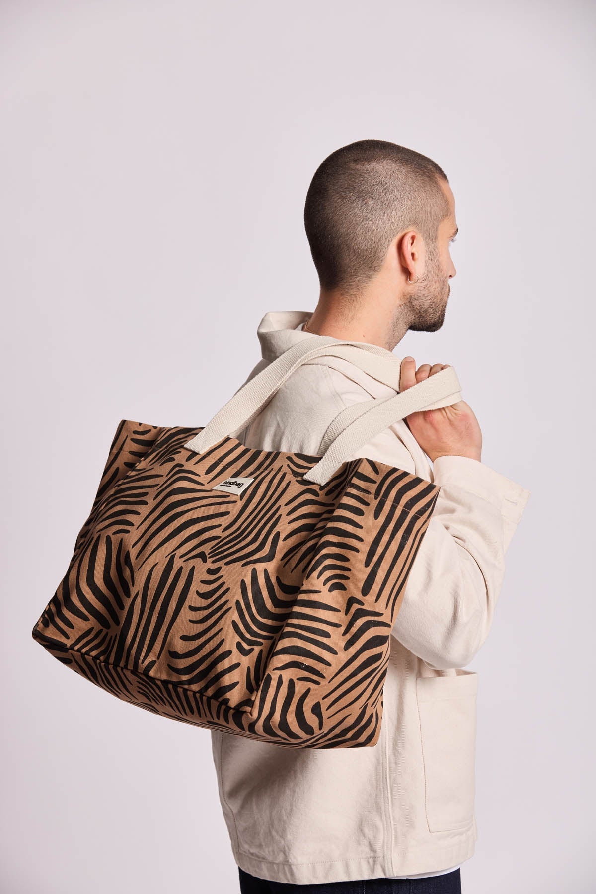 Claude Zebra Cinnamon Tote Bag