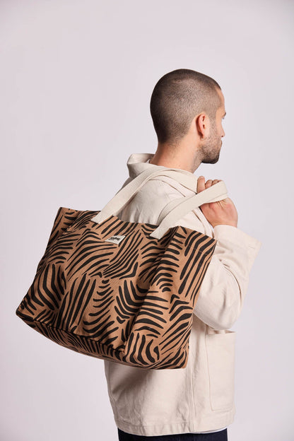 Claude Zebra Cinnamon Tote Bag