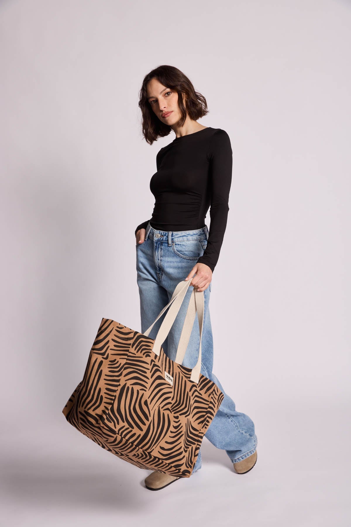 Claude Zebra Cinnamon Tote Bag