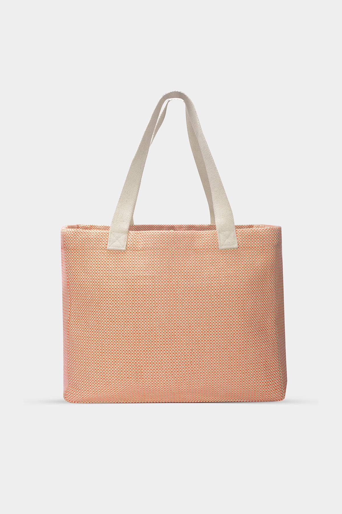 Claude coral woven tote bag