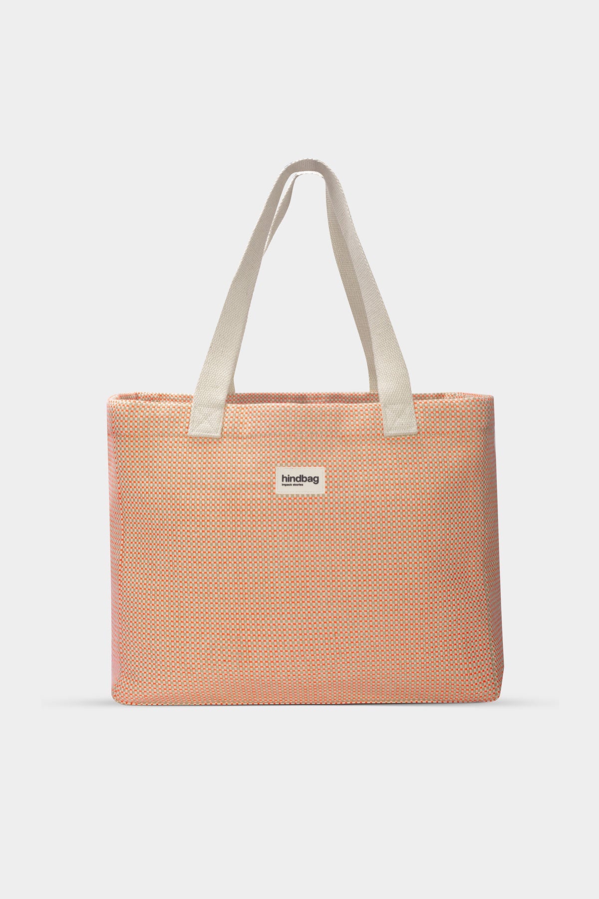 Claude coral woven tote bag