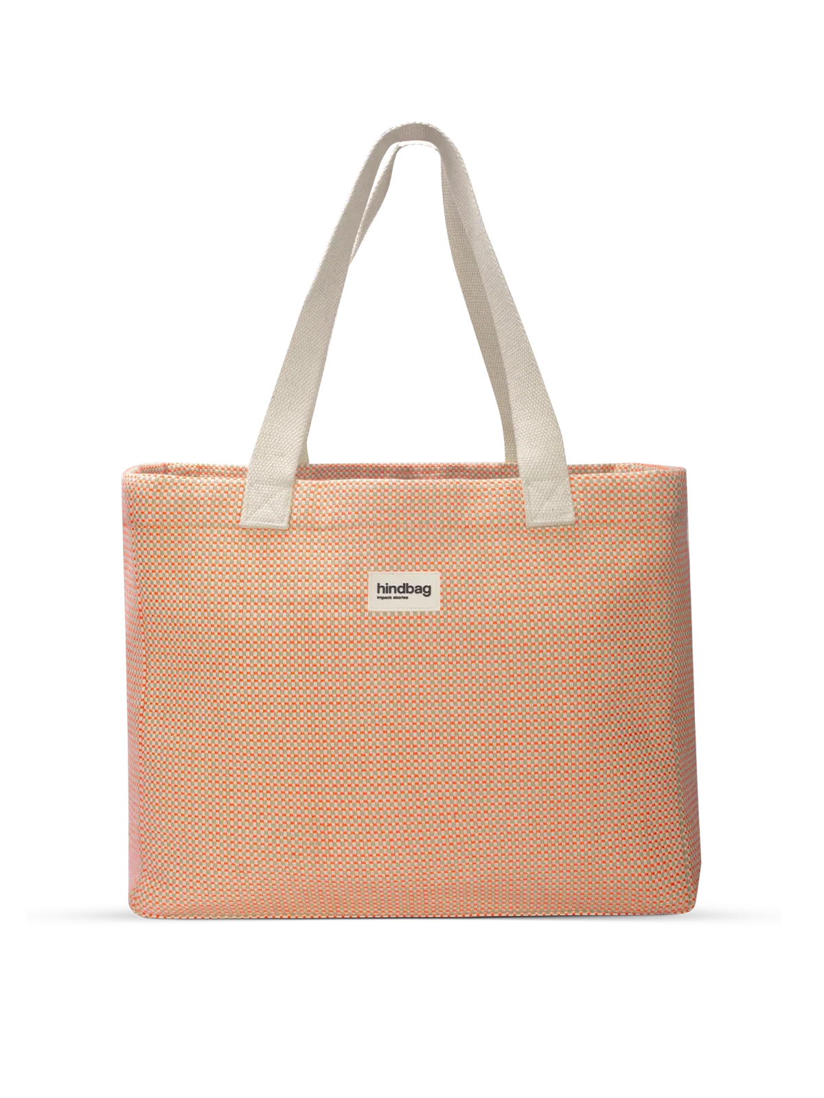 Claude coral woven tote bag