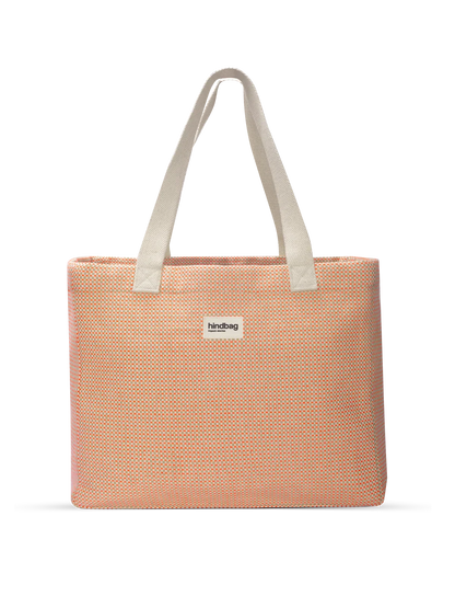 Claude coral woven tote bag