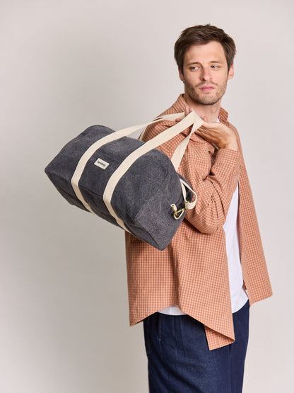 Charlie dark grey denim weekender