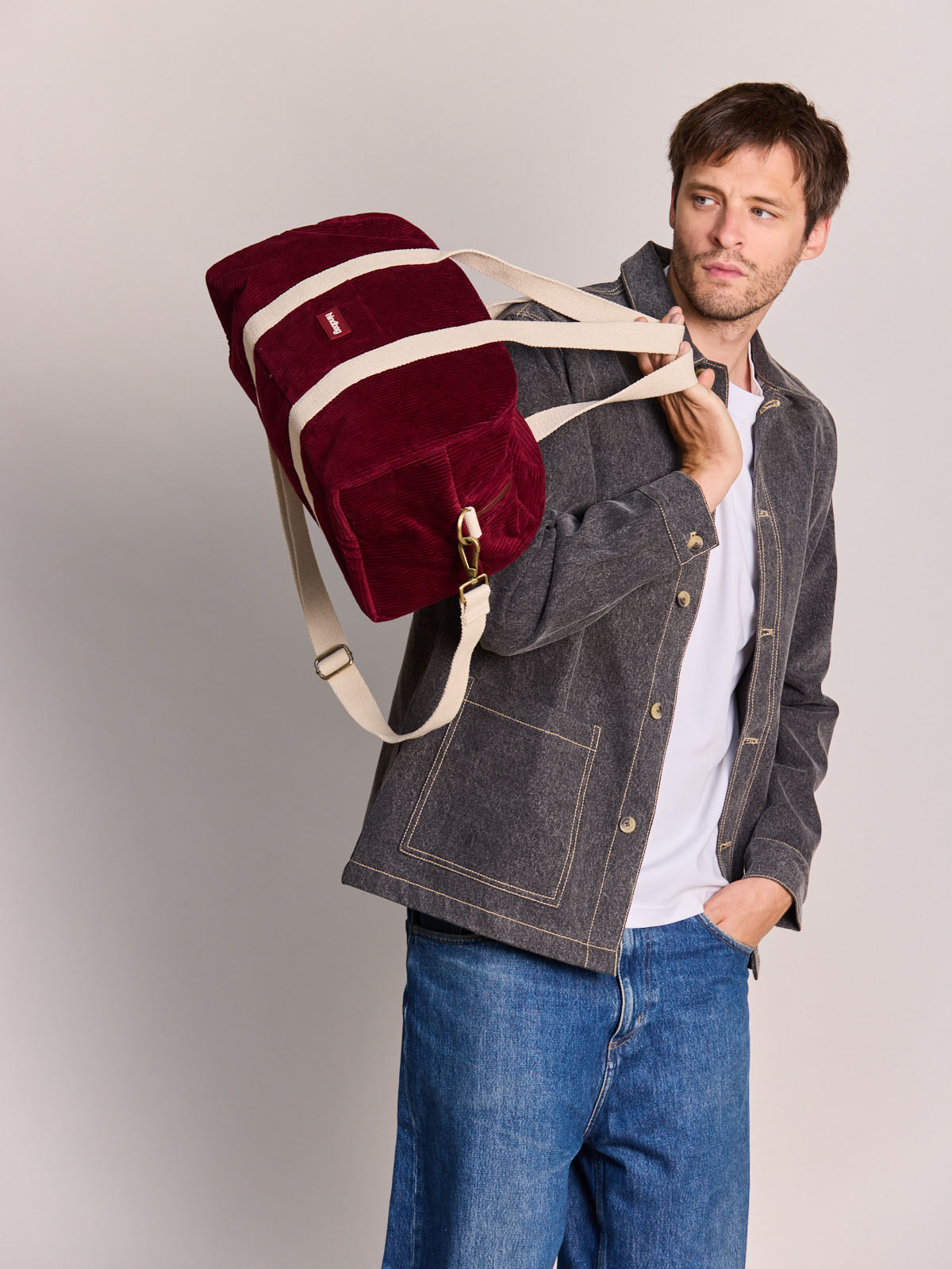Charlie burgundy corduroy Weekender