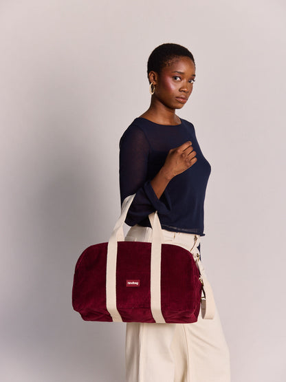 Charlie burgundy corduroy Weekender