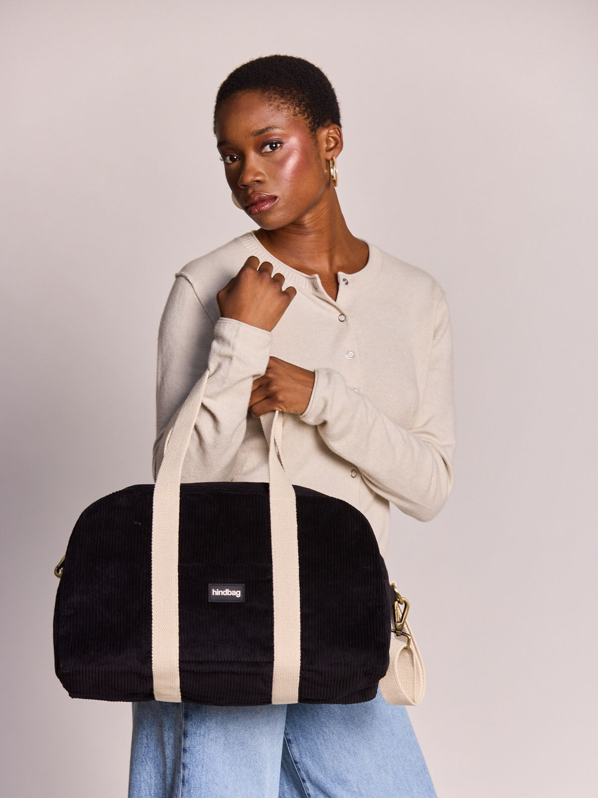 Charlie black corduroy Weekender