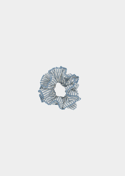Frilly Scrunchie Blue Stripes
