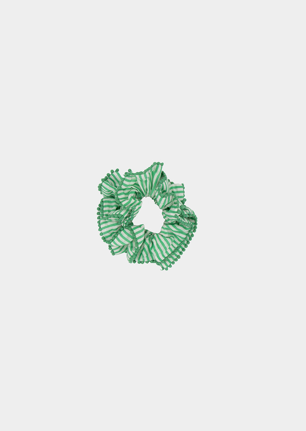 Frilly Scrunchie Green Stripes