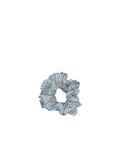 Frilly Scrunchie Blue Stripes